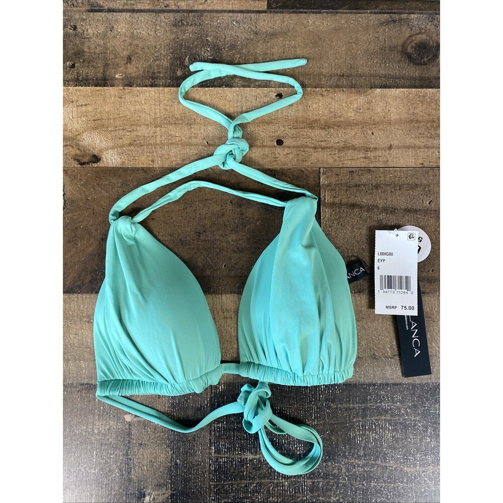 La Blanca Women's Green Bikini Top Size 6 New with Tags Swimwear Top Only